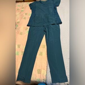 ✨ Scrubstar Premium Scrubs – top Size Medium , pants size small– deep slate ✨
